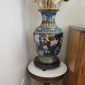 Large Cloisonne Vase Antique Bought it in 1970s in Manufacturing China